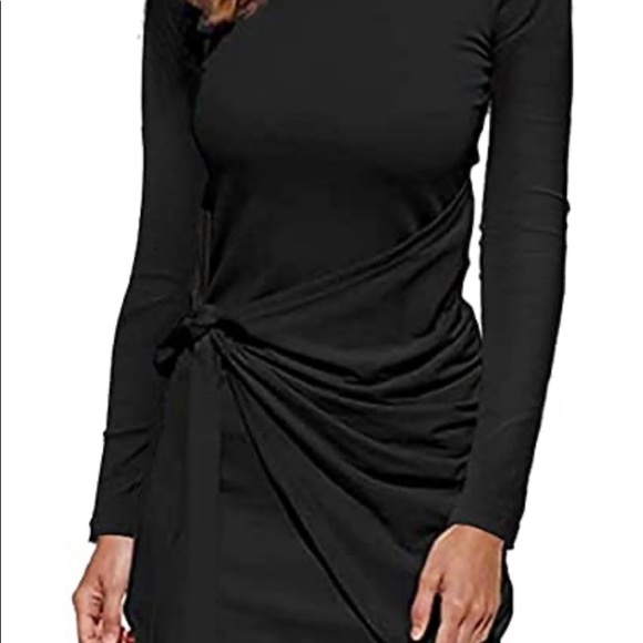 Women's VNeck Dress Tie Waist Ruched Bodycon Mini Dress
( brand new in package ) - Picture 2 of 5